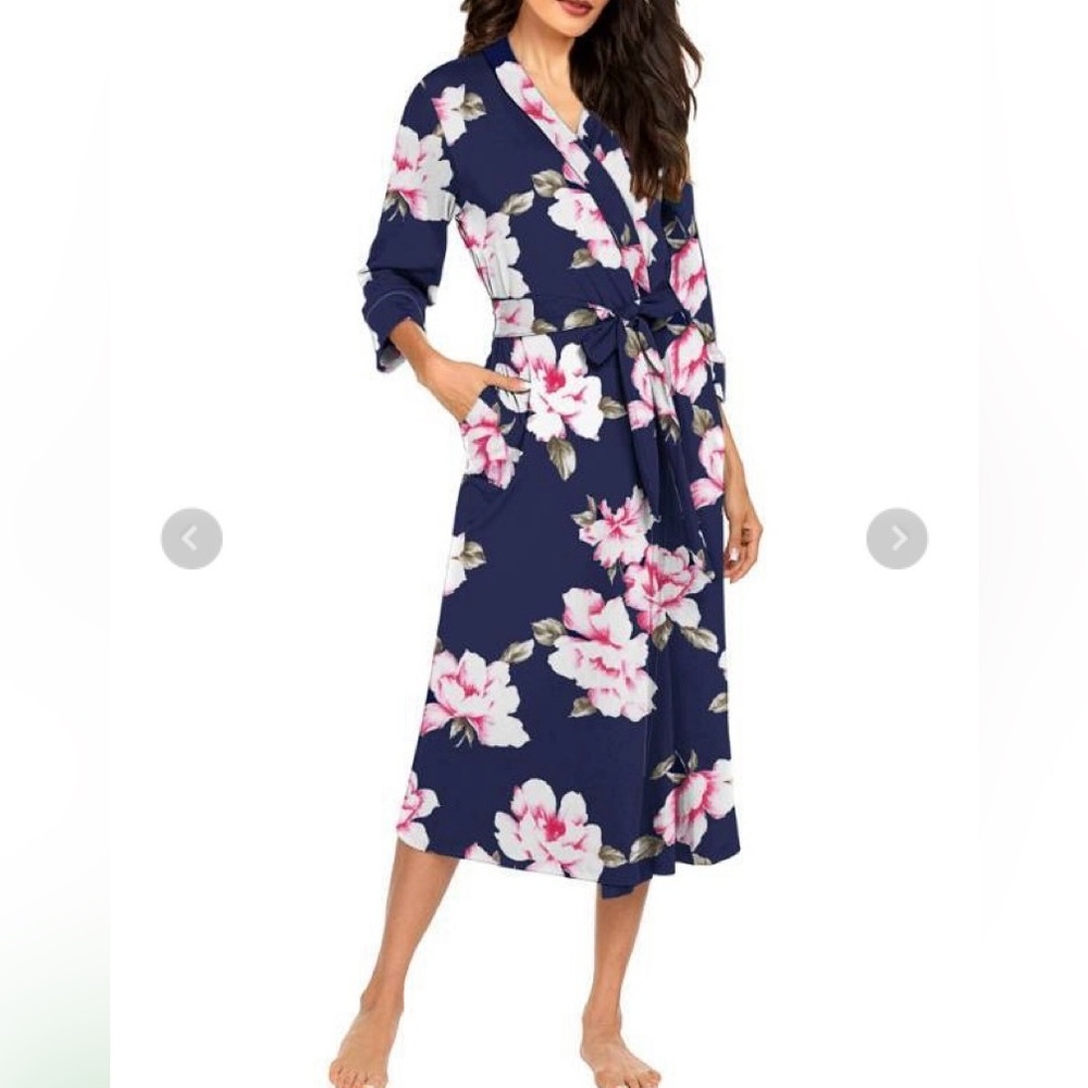 MAXMODA Women’s Robe / Floral / Soft / Belt / NWT